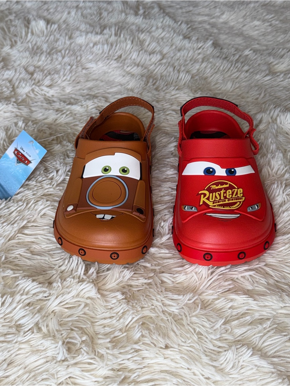 Disney Kids Cars Lightning McQueen Red & Mater Brown Slip-On Clogs